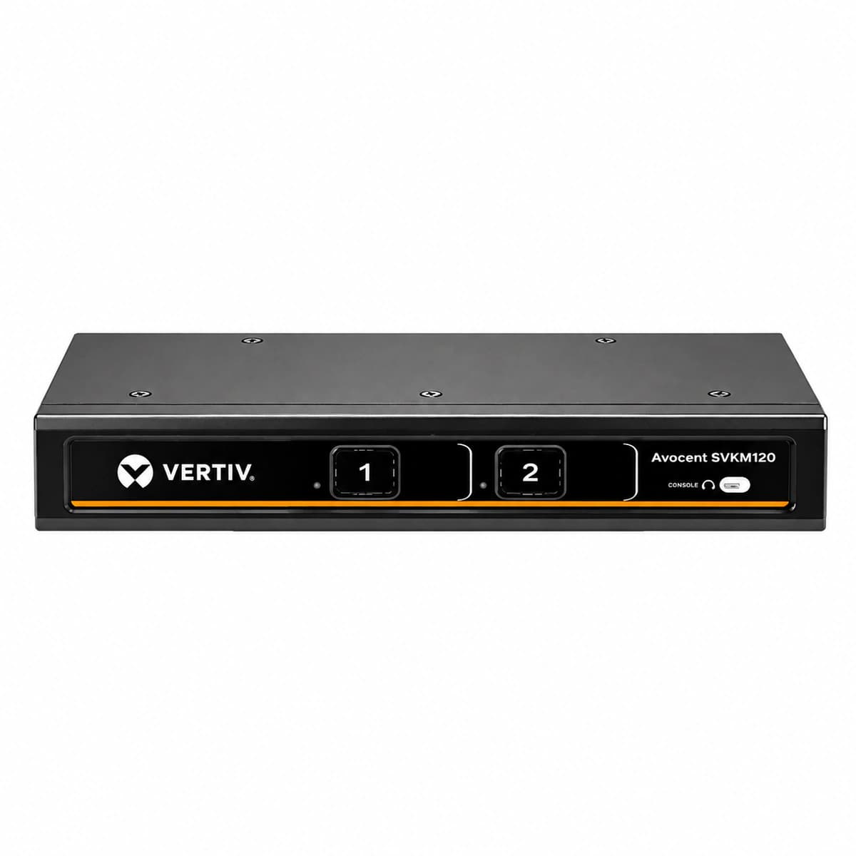 Vertiv Avocent SVKM140 4-Port Desktop KM Switch (USB 3.0 Seamless Cursor Free-Flow) - Isometric 45-Degree Angled View