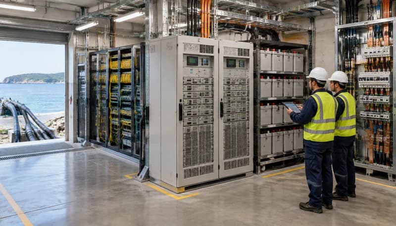 Subsea cable landing station power resilience architecture