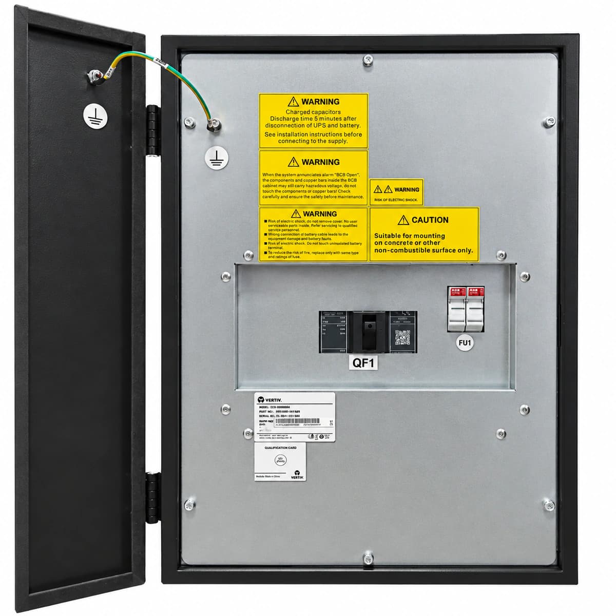 Vertiv EXS 0060kBCB01 Industrial Precision UPS Distribution Cabinet (60kVA BCB Integrated Switchgear) - Internal Assembly & Breaker Configuration