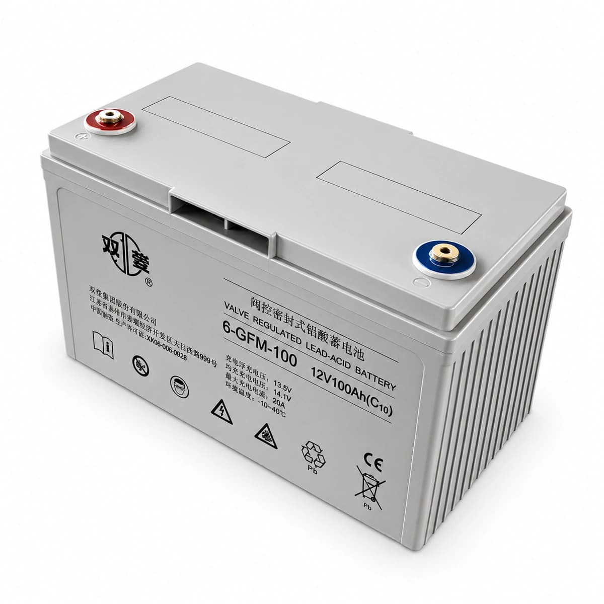 RICEWIND Shoto 6-GFM-100 VRLA AGM Telecom Battery (12V 100Ah Deep Cycle Long Life) - Nameplate, electrical parameters and certification label
