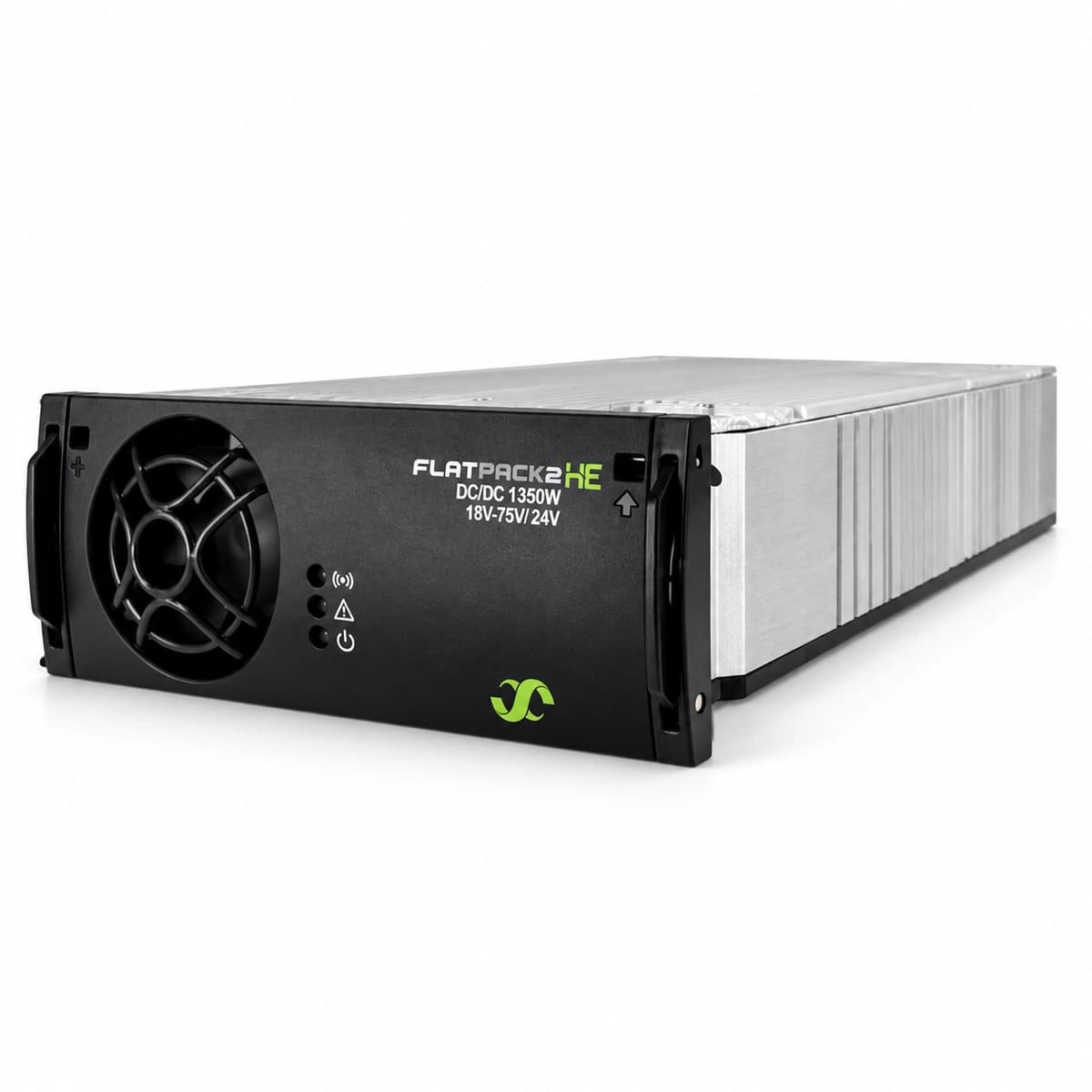 RICEWIND Eltek Flatpack2 48/2000 HE Rectifier Module (241115.600 48V 2000W 96.2% Efficiency) - 45-degree isometric view and thermal structure