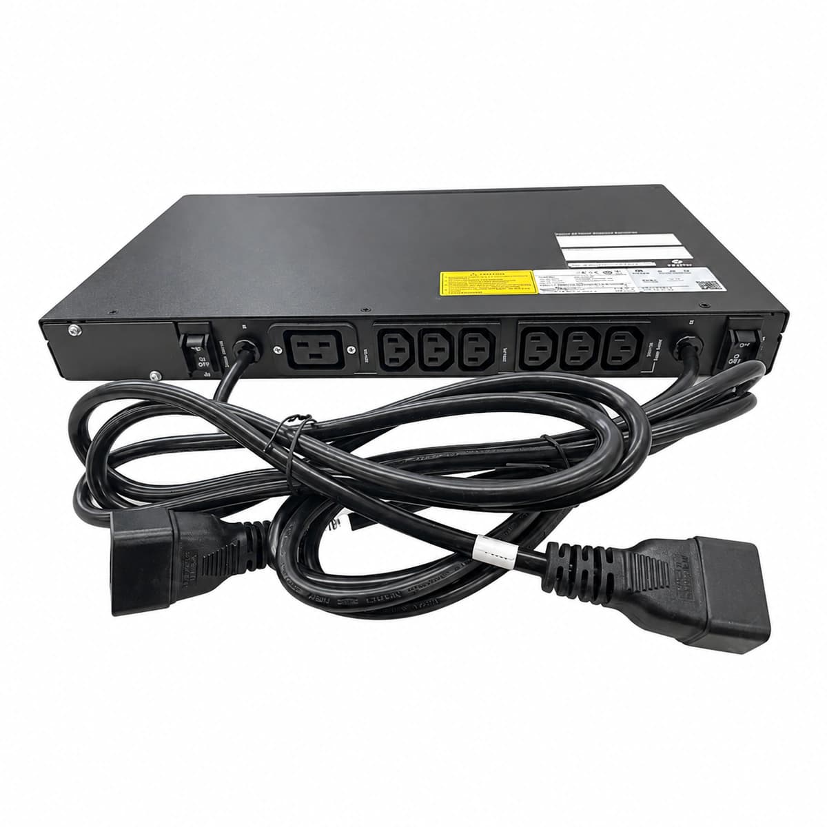 Vertiv UF-LTS16-1P Static Transfer Switch (Single-Phase 16A 1U Rackmount STS) - Isometric 45-Degree Angled View