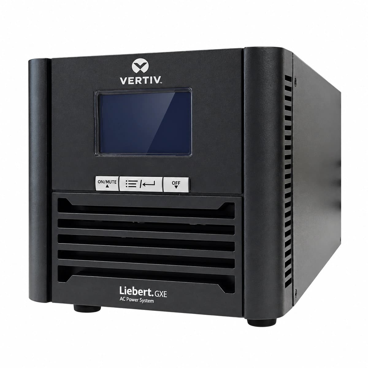 Vertiv Liebert GXE 1kVA-800W Online Double-Conversion UPS (220V 800W Compact Rack/Tower) - Isometric 45-Degree Angled View